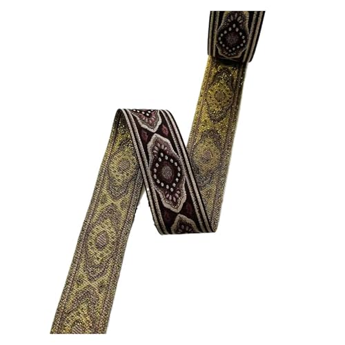 5 yards/lot Breite 3 cm Gewebtes Jacquard-Band Vorhang und Kleidung Zubehör für Kleidung Home Decor Hochzeit Tasche Riemen(Dark brown) von MOHUIED