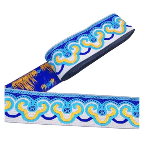 7 Meter 50 mm Vintage Stickerei Spitzenband Spitzenbesatz DIY Kleidung Tasche Zubehör Bestickter Stoff für Kleidung Home Decor Hochzeit Tasche Riemen(50MM color 11) von MOHUIED