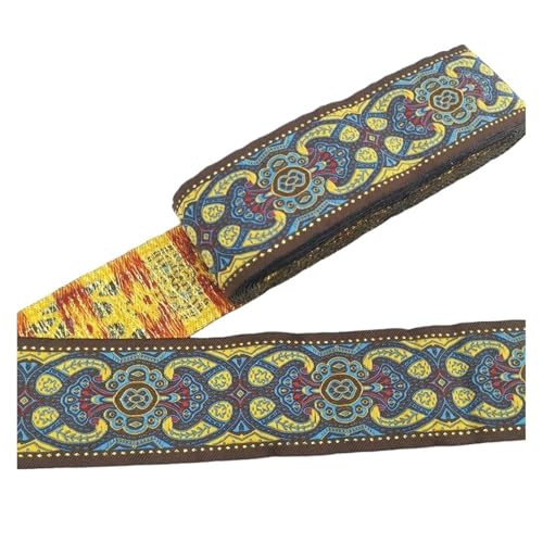 7 Meter 50 mm Vintage Stickerei Spitzenband Spitzenbesatz DIY Kleidung Tasche Zubehör Bestickter Stoff für Kleidung Home Decor Hochzeit Tasche Riemen(50MM color 12) von MOHUIED