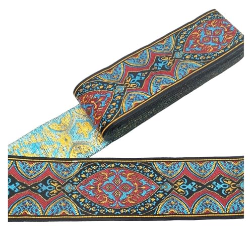 7 Meter 50 mm Vintage Stickerei Spitzenband Spitzenbesatz DIY Kleidung Tasche Zubehör Bestickter Stoff für Kleidung Home Decor Hochzeit Tasche Riemen(50MM color 14) von MOHUIED