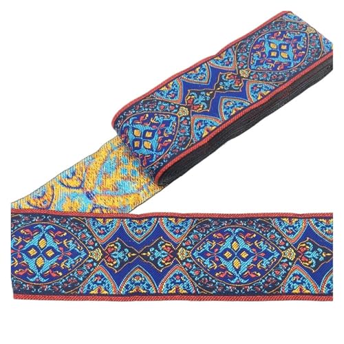 7 Meter 50 mm Vintage Stickerei Spitzenband Spitzenbesatz DIY Kleidung Tasche Zubehör Bestickter Stoff für Kleidung Home Decor Hochzeit Tasche Riemen(50MM color 15) von MOHUIED