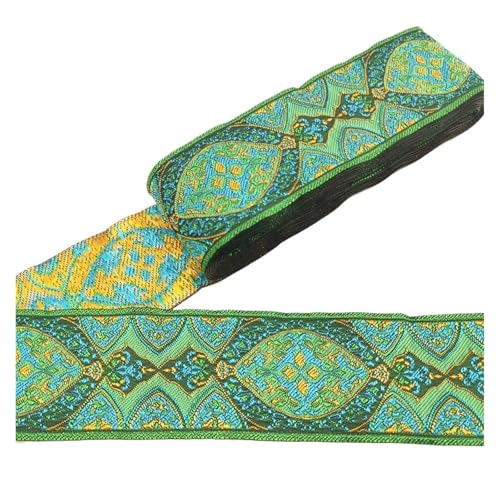 7 Meter 50 mm Vintage Stickerei Spitzenband Spitzenbesatz DIY Kleidung Tasche Zubehör Bestickter Stoff für Kleidung Home Decor Hochzeit Tasche Riemen(50MM color 16) von MOHUIED