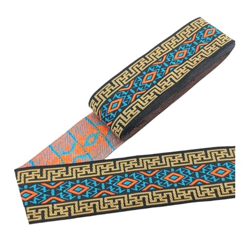 7 Meter 50 mm Vintage Stickerei Spitzenband Spitzenbesatz DIY Kleidung Tasche Zubehör Bestickter Stoff für Kleidung Home Decor Hochzeit Tasche Riemen(50MM color 20) von MOHUIED