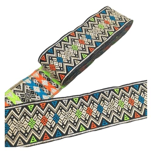 7 Meter 50 mm Vintage Stickerei Spitzenband Spitzenbesatz DIY Kleidung Tasche Zubehör Bestickter Stoff für Kleidung Home Decor Hochzeit Tasche Riemen(50MM color 24) von MOHUIED