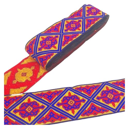 7 Meter 50 mm Vintage Stickerei Spitzenband Spitzenbesatz DIY Kleidung Tasche Zubehör Bestickter Stoff für Kleidung Home Decor Hochzeit Tasche Riemen(50MM color 29) von MOHUIED