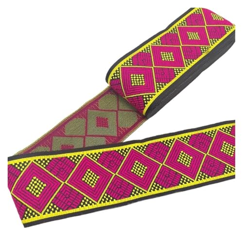 7 Meter 50 mm Vintage Stickerei Spitzenband Spitzenbesatz DIY Kleidung Tasche Zubehör Bestickter Stoff für Kleidung Home Decor Hochzeit Tasche Riemen(50MM color 3) von MOHUIED