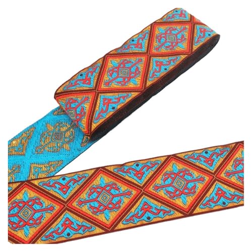 7 Meter 50 mm Vintage Stickerei Spitzenband Spitzenbesatz DIY Kleidung Tasche Zubehör Bestickter Stoff für Kleidung Home Decor Hochzeit Tasche Riemen(50MM color 30) von MOHUIED