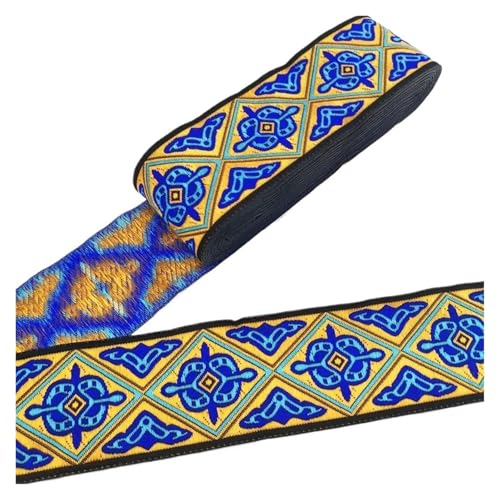 7 Meter 50 mm Vintage Stickerei Spitzenband Spitzenbesatz DIY Kleidung Tasche Zubehör Bestickter Stoff für Kleidung Home Decor Hochzeit Tasche Riemen(50MM color 31) von MOHUIED