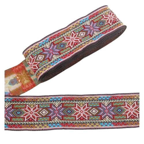 7 Meter 50 mm Vintage Stickerei Spitzenband Spitzenbesatz DIY Kleidung Tasche Zubehör Bestickter Stoff für Kleidung Home Decor Hochzeit Tasche Riemen(50MM color 32) von MOHUIED