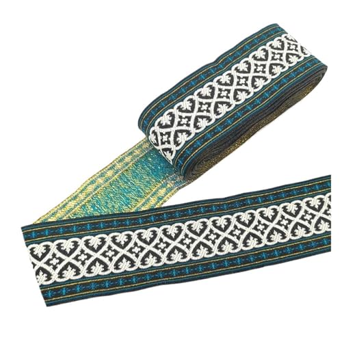 7 Meter 50 mm Vintage Stickerei Spitzenband Spitzenbesatz DIY Kleidung Tasche Zubehör Bestickter Stoff für Kleidung Home Decor Hochzeit Tasche Riemen(50MM color 33) von MOHUIED