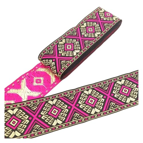7 Meter 50 mm Vintage Stickerei Spitzenband Spitzenbesatz DIY Kleidung Tasche Zubehör Bestickter Stoff für Kleidung Home Decor Hochzeit Tasche Riemen(50MM color 42) von MOHUIED