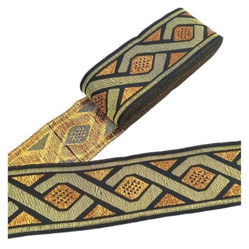 7 Meter 50 mm Vintage Stickerei Spitzenband Spitzenbesatz DIY Kleidung Tasche Zubehör Bestickter Stoff für Kleidung Home Decor Hochzeit Tasche Riemen(50MM color 5) von MOHUIED
