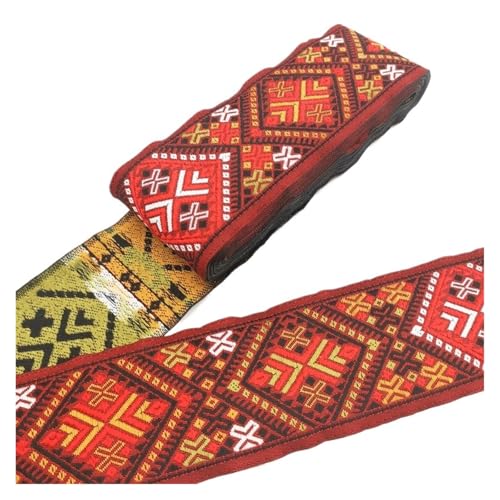 7 Meter 50 mm Vintage Stickerei Spitzenband Spitzenbesatz DIY Kleidung Tasche Zubehör Bestickter Stoff für Kleidung Home Decor Hochzeit Tasche Riemen(50MM color 52) von MOHUIED
