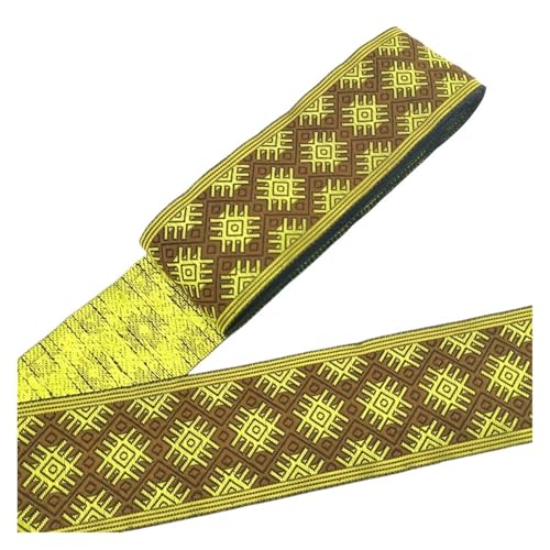 7 Meter 50 mm Vintage Stickerei Spitzenband Spitzenbesatz DIY Kleidung Tasche Zubehör Bestickter Stoff für Kleidung Home Decor Hochzeit Tasche Riemen(50MM color 7) von MOHUIED
