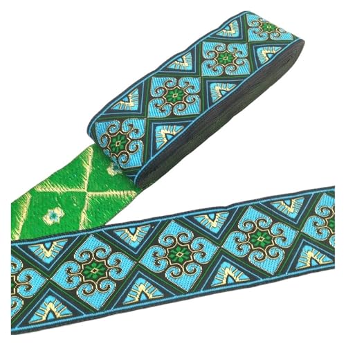 7 Meter 50 mm Vintage Stickerei Spitzenband Spitzenbesatz DIY Kleidung Tasche Zubehör Bestickter Stoff für Kleidung Home Decor Hochzeit Tasche Riemen(50MM color 8) von MOHUIED