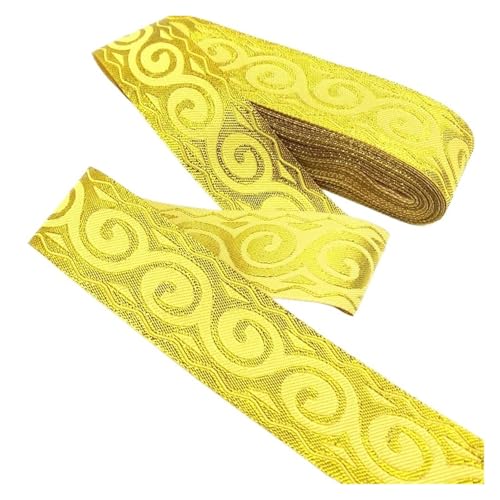 7 Yards Vintage Stickerei Spitze Ribbon Trim DIY Kleidung Tasche Zubehör bestickten Stoff für Kleidung Home Decor Hochzeit Tasche Riemen(Type 5 (33.0mm Gold),1 yard) von MOHUIED
