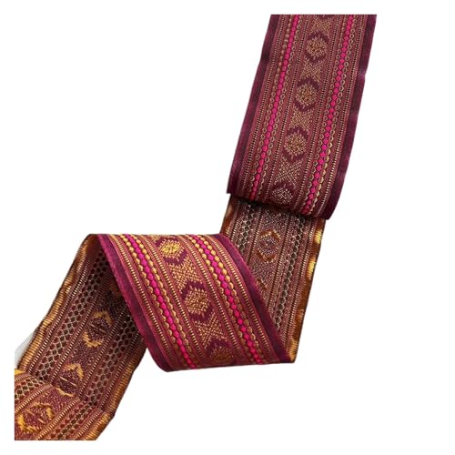 Breite 5 Cm 10 Yards/lot Gewebtes Jacquardband for Kleidungszubehör für Kleidung Home Decor Hochzeit Tasche Riemen(Pink) von MOHUIED