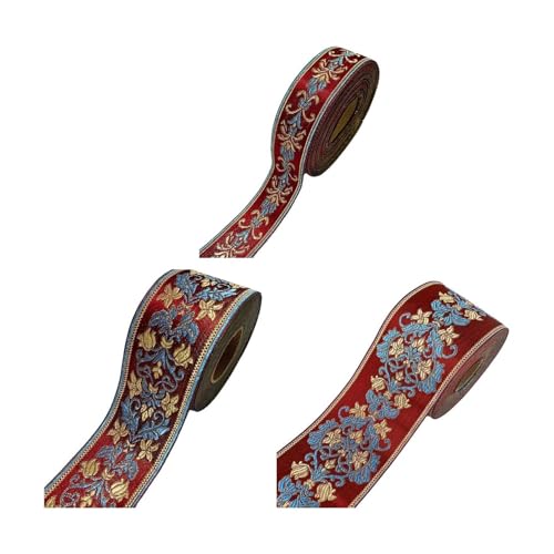 Jacquardband, Kleidungsdekoration, 5 m, Nähband, Stoffverzierung for Kissenbezüge, Kleidung, Stirnbänder, Tischsets für Kleidung Home Decor Hochzeit Tasche Riemen(Width 6cm) von MOHUIED
