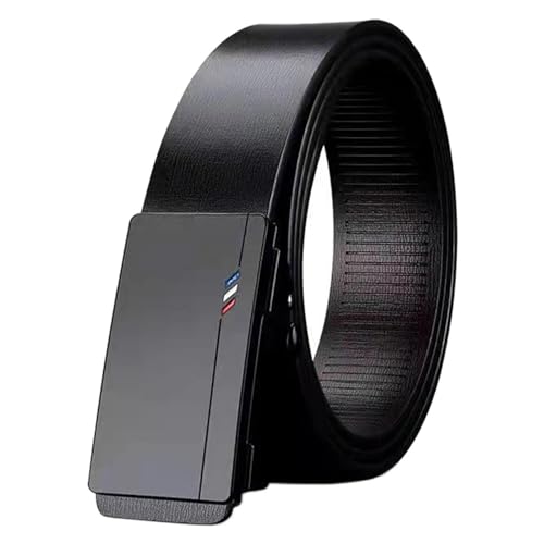 MOHUIED Gürtel Automatische Schnalle Gürtel PU Ledergürtel Herren Lederband Casual Jeans Gürtel Passt Überall Hin(Black 5C) von MOHUIED
