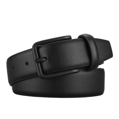 MOHUIED Gürtel Männlich Schwarz Schnalle Gürtel PU Lederband Männer Taille Gürtel Jeans Bund Passt Überall Hin(125cm) von MOHUIED