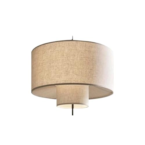 MOHUIED Moderne Marge Pendelleuchte Stoff Pendelleuchte for Wohnzimmer Schlafzimmer Restaurant Loft Dekor Beige Stoff Hängelampe Stoff Lampenschirm für Lampen(Color 2,Tricolor Light) von MOHUIED