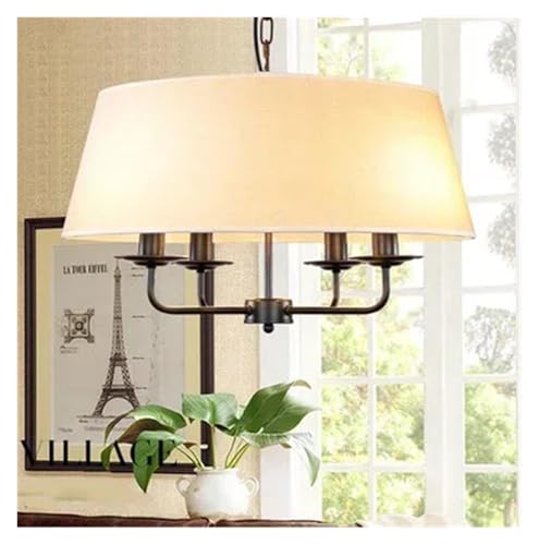 MOHUIED Moderne Wohnzimmer Flur Treppe Kronleuchter Licht Flaxen Stoff Lampenschirm Hängelampe Stoff Lampenschirm Lampe Abdeckung für Lampen(Black X White) von MOHUIED