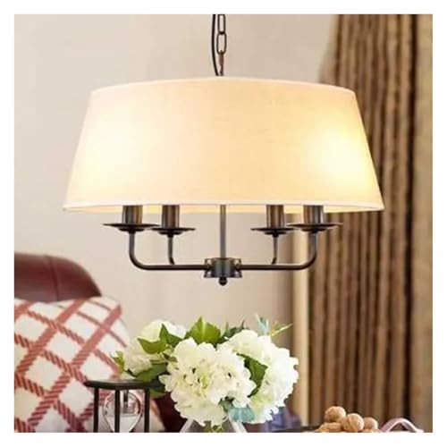MOHUIED Moderne Wohnzimmer Flur Treppe Kronleuchter Licht Flaxen Stoff Lampenschirm Hängelampe Stoff Lampenschirm Lampe Abdeckung für Lampen(Black X beige) von MOHUIED