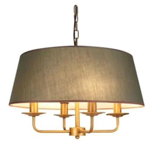 MOHUIED Moderne Wohnzimmer Flur Treppe Kronleuchter Licht Flaxen Stoff Lampenschirm Hängelampe Stoff Lampenschirm Lampe Abdeckung für Lampen(Gold X Green) von MOHUIED