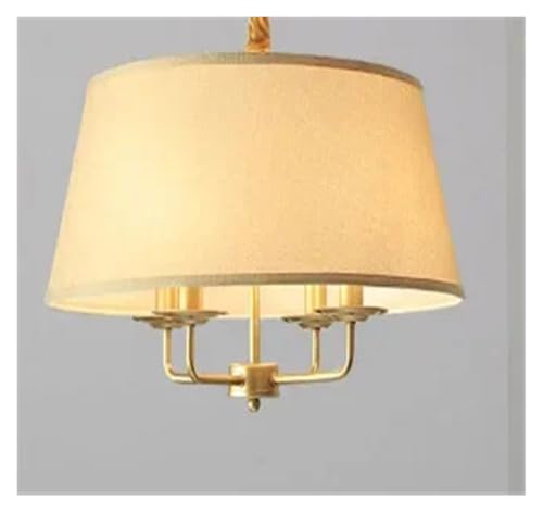 MOHUIED Moderne Wohnzimmer Flur Treppe Kronleuchter Licht Flaxen Stoff Lampenschirm Hängelampe Stoff Lampenschirm Lampe Abdeckung für Lampen(Gold X beige) von MOHUIED