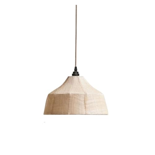 MOHUIED Vintage Stoff Leinen Pendelleuchte Dekor Restaurant Hotel Badezimmer Licht Teehaus Homestay Esszimmer Beleuchtung Stoff Lampenschirm für Lampen(Color B50cm,Changeable) von MOHUIED