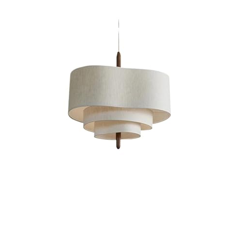 MOHUIED Vintage Stoff Pendelleuchte Stil Esszimmer Hängelampe Schlafzimmer Küche Mittelalter Wohnzimmer Pendelleuchte Stoff Lampenschirm für Lampen(ColorA 42.5cm,3 Color Light) von MOHUIED