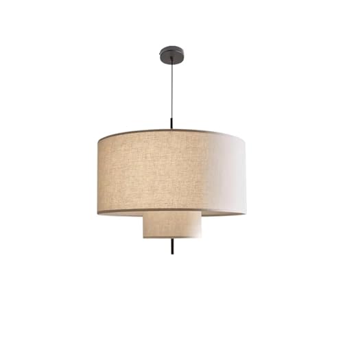 MOHUIED Vintage Stoff Pendelleuchte Stil Esszimmer Hängelampe Schlafzimmer Küche Mittelalter Wohnzimmer Pendelleuchte Stoff Lampenschirm für Lampen(ColorC 30cm,3 Color Light) von MOHUIED