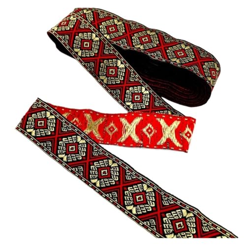 Vintage Stickerei Spitze Band Trim DIY Kleidung Tasche Zubehör bestickt Stoff für Kleidung Home Decor Hochzeit Tasche Riemen(Color 18,1 yard) von MOHUIED