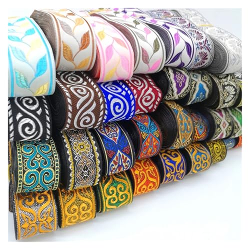 Vintage Stickerei Spitze Band Trim DIY Kleidung Tasche Zubehör bestickt Stoff für Kleidung Home Decor Hochzeit Tasche Riemen(Color 2,1 yard) von MOHUIED