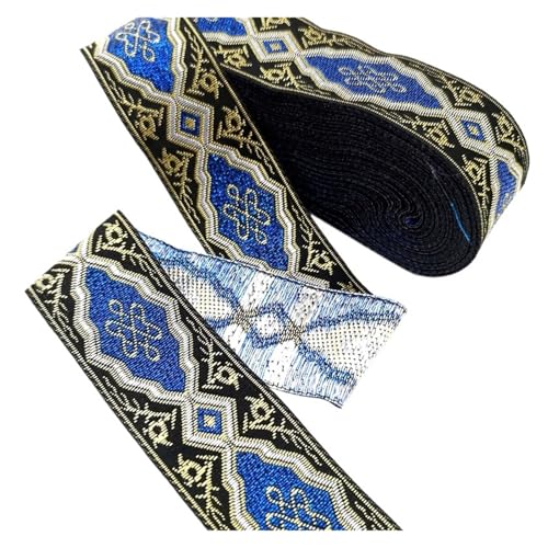 Vintage Stickerei Spitze Band Trim DIY Kleidung Tasche Zubehör bestickt Stoff für Kleidung Home Decor Hochzeit Tasche Riemen(Color 5,9 yards) von MOHUIED