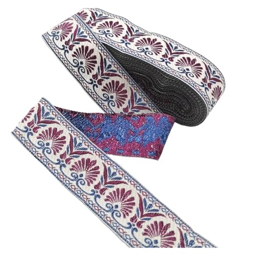 Vintage Stickerei Spitze Band Trim DIY Kleidung Tasche Zubehör bestickt Stoff für Kleidung Home Decor Hochzeit Tasche Riemen(Color 9,9 yards) von MOHUIED