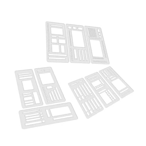 Handmade Flexible Record Template,Flexible Drawing and Checklist Templates,3pack Journal Stencil Set,5mm Dot Grid Journals Tools for Boxes,Checklists & Straight Lines,Reusable (3Set-A+B+C) von MOHXFE