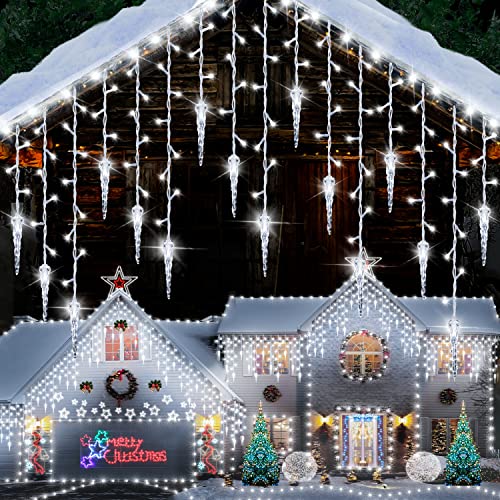 MOJINO Lichterkette Außen Strom für Balkon, Kaltweiß Eisregen Outdoor Lichtervorhang Weihnachtsbeleuchtung, 10M 360 LEDs 8 Modus Weihnachtsdeco Draußen für Traufe Fenster Tür Garten für Außen innen MOJINO Lichterkette Außen Strom für Balkon, Kaltweiß Eisregen Outdoor Lichtervorhang Weihnachtsbeleuchtung, 10M 360 LEDs 8 Modus Weihnachtsdeco Draußen für Traufe Fenster Tür Garten für Außen innen von MOJINO