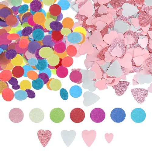 Konfetti Bunt, Konfetti Geburtstag, 30g Konfetti Rund+15g Herzen Konfetti, Papier Konfetti Bunt, Konfetti Seidenpapier, Konfetti-Dekoration für Jubiläen, Geburtstage, Partys, Karneval, Tischdeko Konfetti Bunt, Konfetti Geburtstag, 30g Konfetti Rund+15g Herzen Konfetti, Papier Konfetti Bunt, Konfetti Seidenpapier, Konfetti-Dekoration für Jubiläen, Geburtstage, Partys, Karneval, Tischdeko von MOKIDO