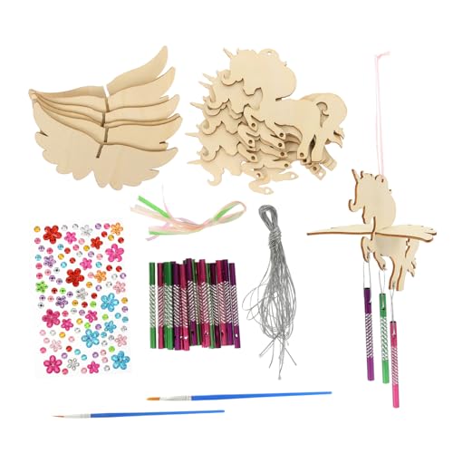 MOKKHNB 1 Satz DIY Holz Windspiel Bastelset Einhorn Ausschnitte mit Stäben Unbemalt für Kreative Garten und Wohnraumdekoration für Erwachsene MOKKHNB 1 Satz DIY Holz Windspiel Bastelset Einhorn Ausschnitte mit Stäben Unbemalt für Kreative Garten und Wohnraumdekoration für Erwachsene von MOKKHNB