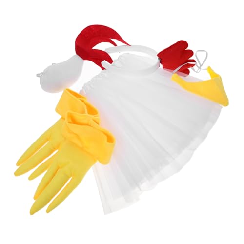 MOKKHNB 1 Satz Kostüm Set für Hühner Cosplay Teiliges Set mit Haarreif Tutu Rock Krallen Maske und Accessoires für Feste und Karneval für Ostern und Mottopartys von MOKKHNB