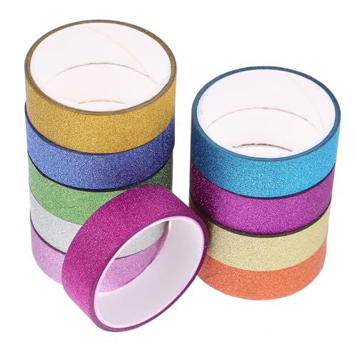 MOKKHNB 10 Rollen Glitzer Washi Tape mit Bunten Mustern Dekoratives DIY Klebeband für Scrapbooking Journal Planer Langlebig Farbenfroh als Party Supplies und Geschenkverpackung MOKKHNB 10 Rollen Glitzer Washi Tape mit Bunten Mustern Dekoratives DIY Klebeband für Scrapbooking Journal Planer Langlebig Farbenfroh als Party Supplies und Geschenkverpackung von MOKKHNB