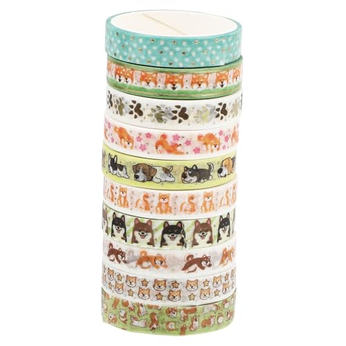 MOKKHNB 10 Rollen Hot Stamping Washi Tape Set aus Papier Dekoratives Klebeband mit Hundemotiv für Scrapbooking DIY Handwerk Geschenkverpackung und Journalgestaltung MOKKHNB 10 Rollen Hot Stamping Washi Tape Set aus Papier Dekoratives Klebeband mit Hundemotiv für Scrapbooking DIY Handwerk Geschenkverpackung und Journalgestaltung von MOKKHNB