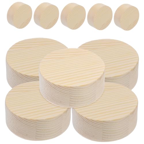 MOKKHNB 10 Stück DIY Holzscheiben Naturbelassenem Holz Runde Holzstücke zum Handbemalen für Bastelprojekte Dekorationen und Hochzeiten Durchmesser Dicke von MOKKHNB