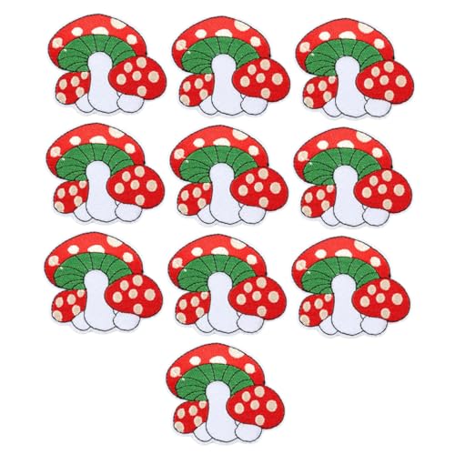 MOKKHNB 10 Stück Sticked Pilz Patch Stoff Zubehör Gestickte Aufnäher Bestickt Niedliche Cartoon-patches Flecken Dekorativ Stickerei Pilz-nähflicken Kleidung Rot Polyester MOKKHNB 10 Stück Sticked Pilz Patch Stoff Zubehör Gestickte Aufnäher Bestickt Niedliche Cartoon-patches Flecken Dekorativ Stickerei Pilz-nähflicken Kleidung Rot Polyester von MOKKHNB