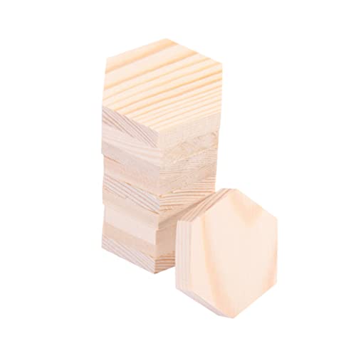 MOKKHNB 10 Stück Teiliges Sechseckige Holzklötze aus Hochwertigem Kiefernholz Naturbelassene Kleine Holzplättchen für DIY Bastelprojekte Bemalbar Beschreibbar Vielseitig Verwendbar von MOKKHNB