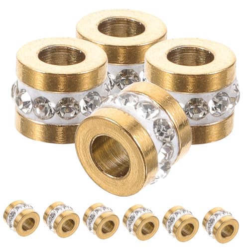 MOKKHNB 10 Stück Teiliges Spacer Perlen mit Goldbeschichtung Kleine DIY Metallperlen für Schmuckherstellung für Armbänder Halsketten Anhänger und Bastelprojekte von MOKKHNB