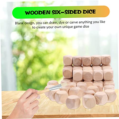 MOKKHNB 100 Stück Blanke Unbehandelte Holzwürfel Sechseitige Bastelwürfel aus Holz für DIY Handwerk Malen Kreative Kinderprojekte und Spielspaß von MOKKHNB