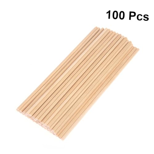 MOKKHNB 100 Stück Holzstäbe Rund Naturbelassen Holzrundstäbe für Basteln Modellbau DIY Holzstäbe Zubehör Kreative zum Handwerken und Spielzeugbau von MOKKHNB