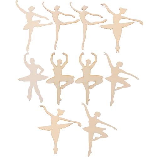 MOKKHNB 10Stücke Ballettform Holzscheiben für Basteln DIY Holzstücke zum Malen und Dekorieren für Kunstprojekte und MOKKHNB 10Stücke Ballettform Holzscheiben für Basteln DIY Holzstücke zum Malen und Dekorieren für Kunstprojekte und von MOKKHNB